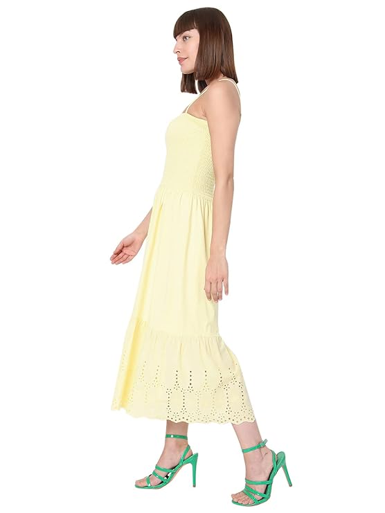 VERO MODA Yellow & Afterglow Off-Shoulder Maxi Dress