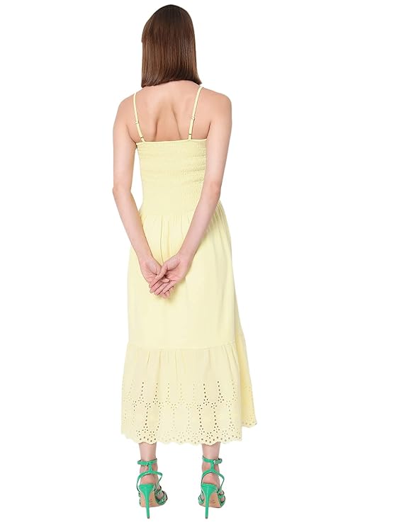 VERO MODA Yellow & Afterglow Off-Shoulder Maxi Dress